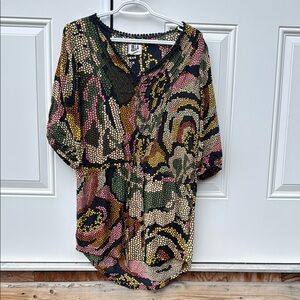 Billabong Black and Pink Graphic Mini Dress / tunic top